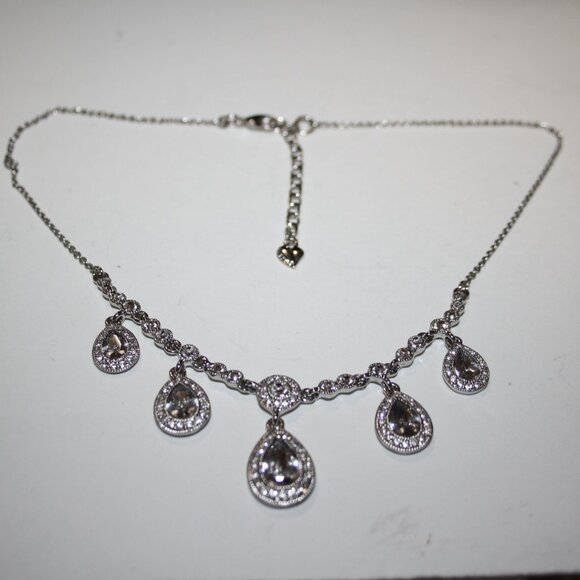 Beautiful silver and CZ necklace by Carolee 16-18" - Picture 4 of 6
